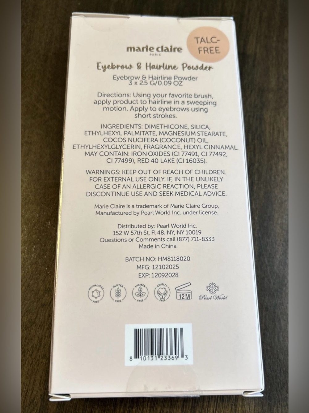 marie claire Eyebrow & Hairline Powder Medium to Dark Talc-Free Matte - Picture 2 of 2